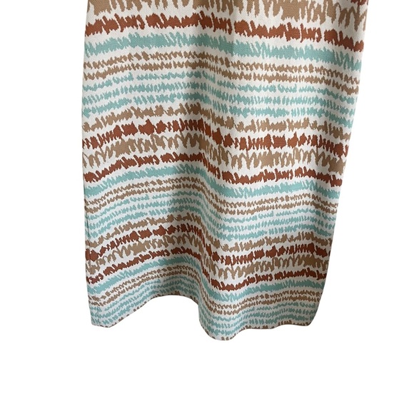 VINTAGE KIMBERLY 60s Zig Zag Stripe Mod Pointed Collar Short Sleeve Dress - Picture 5 of 11